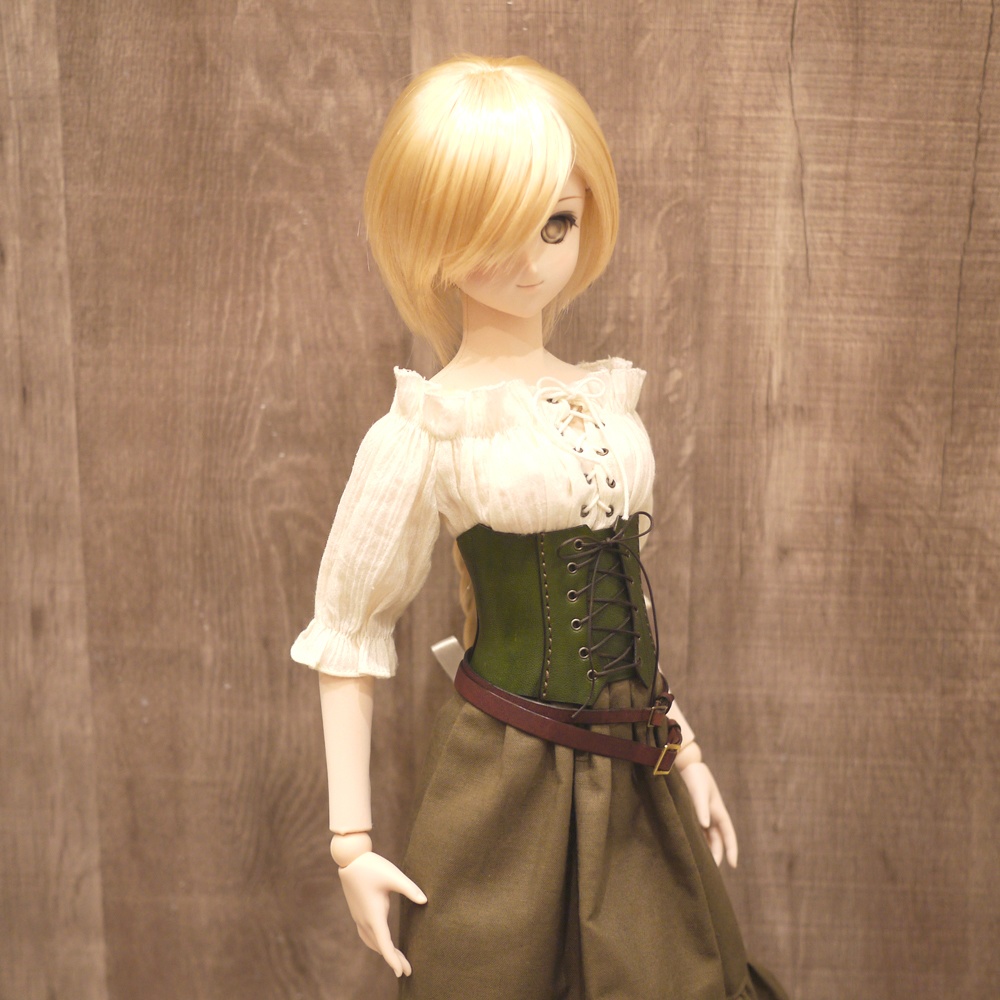 [受注生産] DD（S/M/L胸）編み上げコルセット 本革