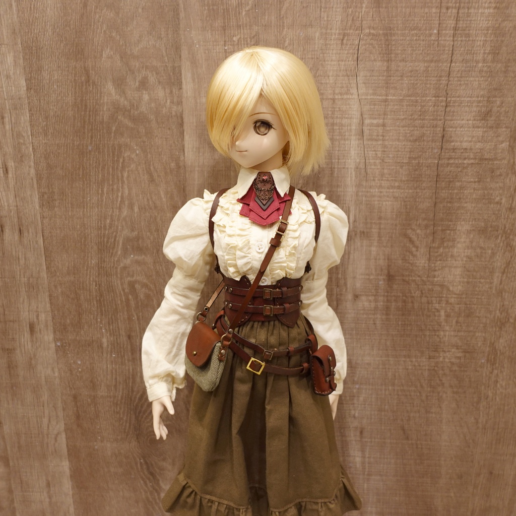 [受注生産] 1/3ドール 帆布と革のショルダーバッグ 本革