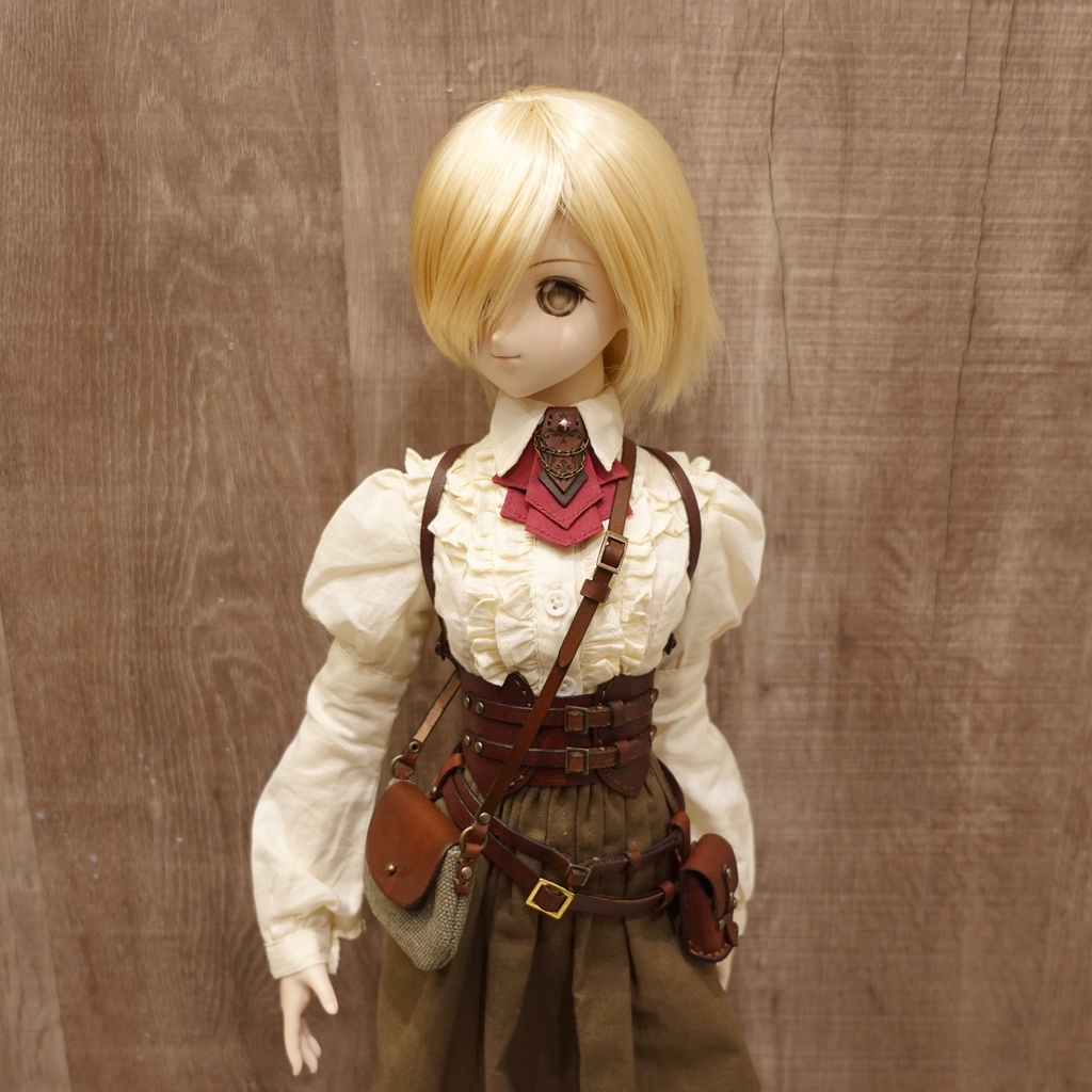[受注生産] 1/3ドール 帆布と革のショルダーバッグ 本革