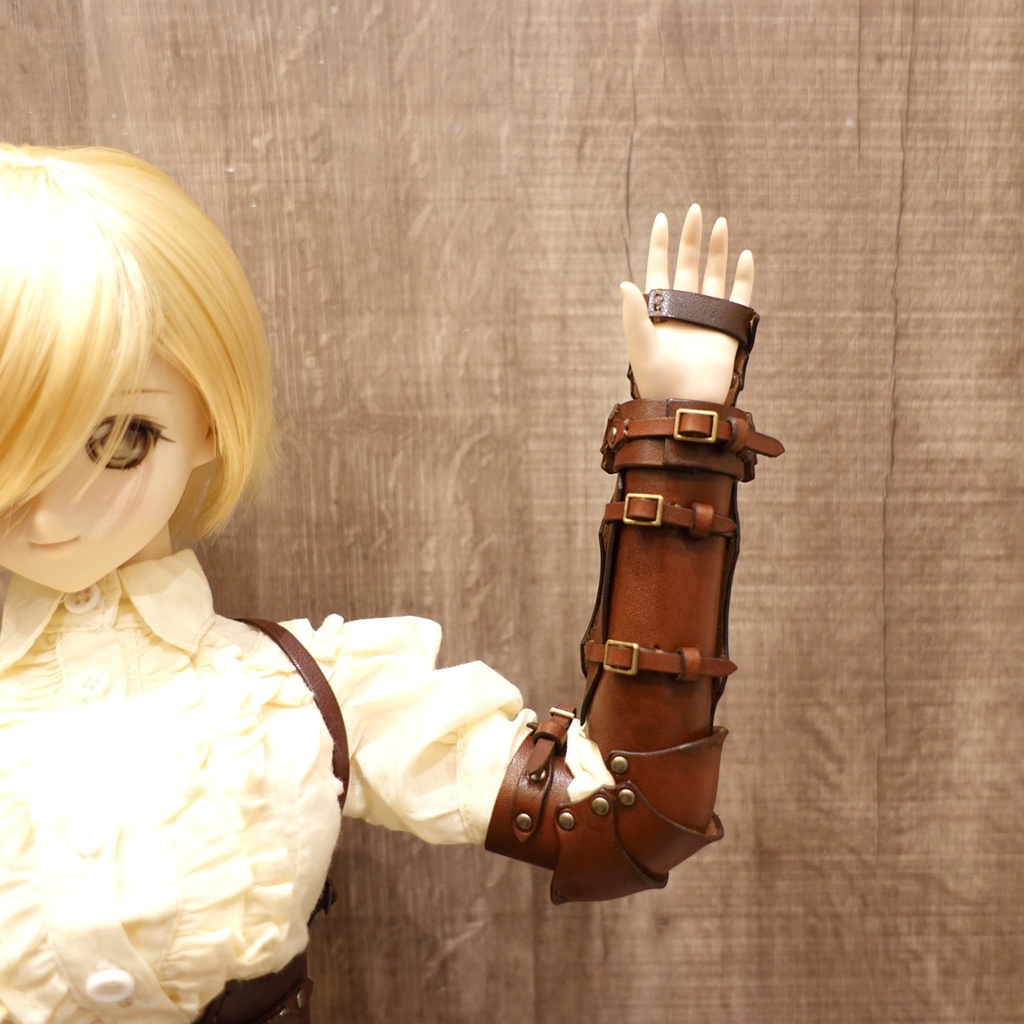 [受注生産] DD,DDdy（S/M/L胸）バンブレース(腕鎧)ガントレットセット 本革