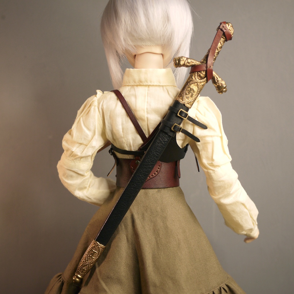 [受注生産] 1/3ドール 剣帯 ソードベルト(ショルダー) 本革