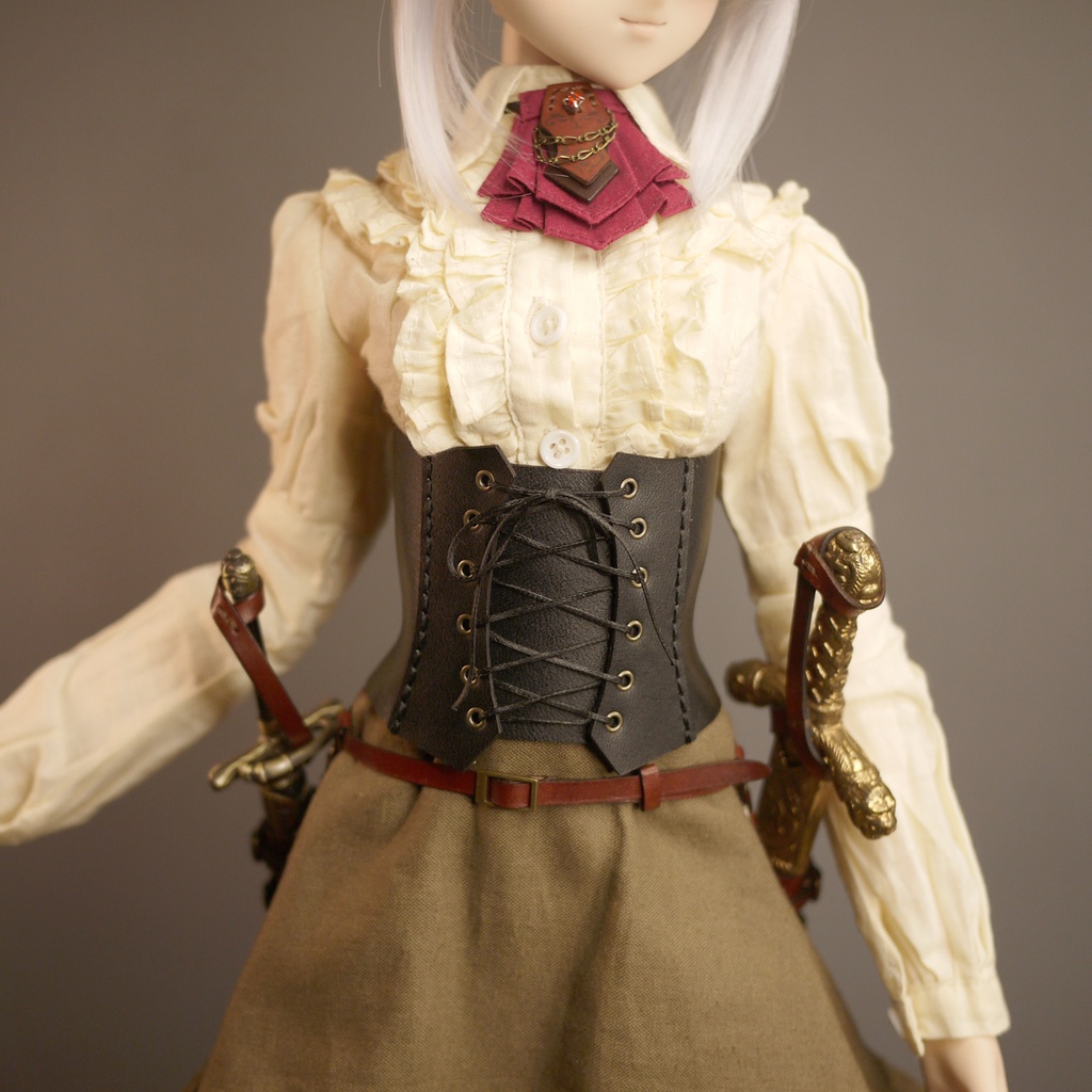 [受注生産] 1/3ドール 剣帯 ソードベルト(双剣) 本革
