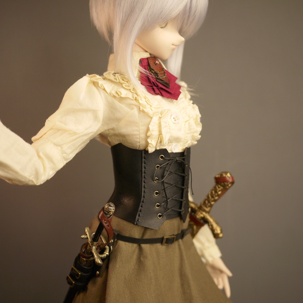 [受注生産] 1/3ドール 剣帯 ソードベルト(双剣) 本革