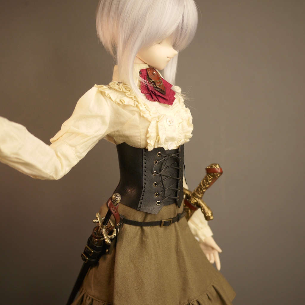 [受注生産] 1/3ドール 剣帯 ソードベルト(双剣) 本革