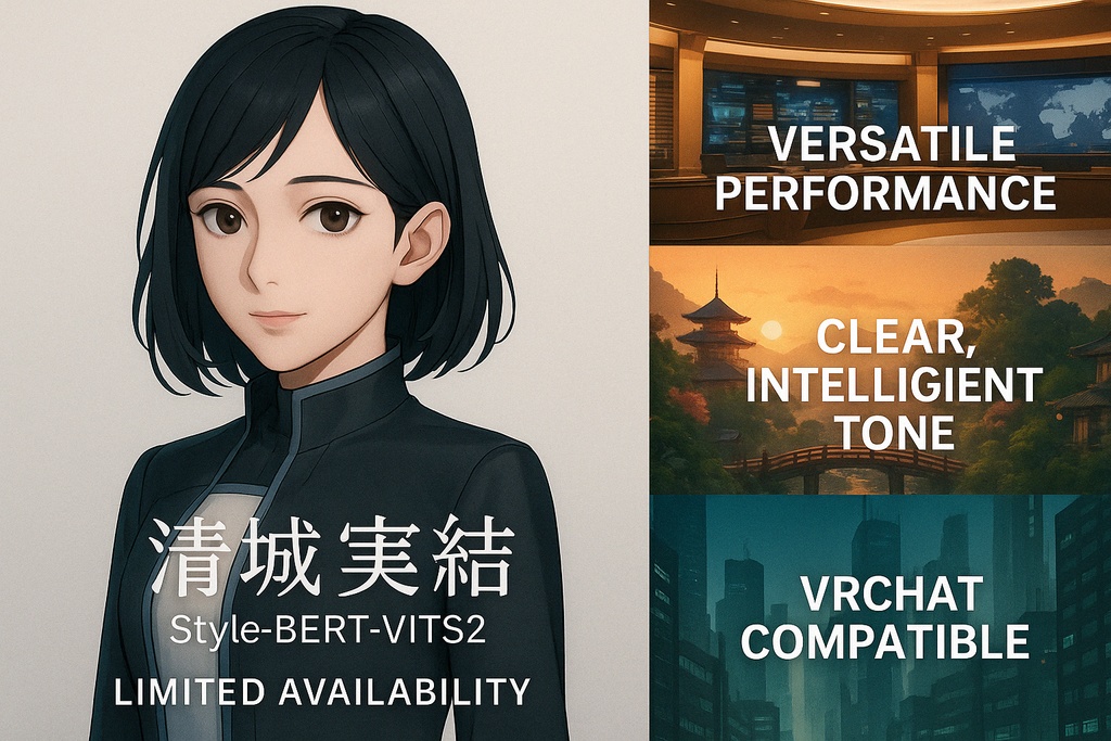 【唯一無二の声, 商用利用可】SBV2 ボイスモデル「清城 実結」【Style-Bert-VITS2】
