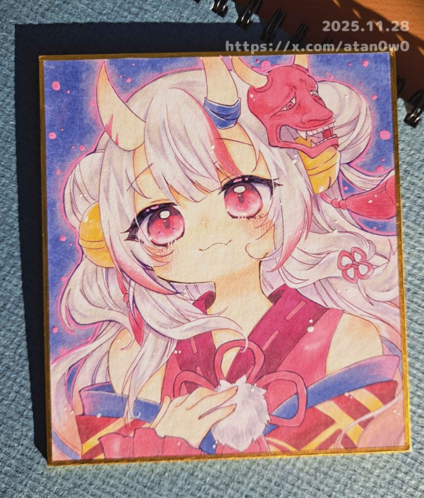 ホロ/百鬼あやめ-ミニ色紙