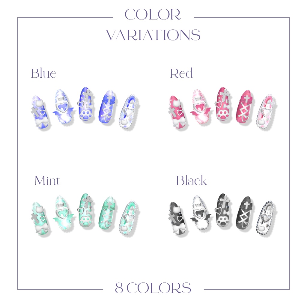 〈対応モデルを増やしました!〉Sweet Sin Nail〈12アバター対応〉