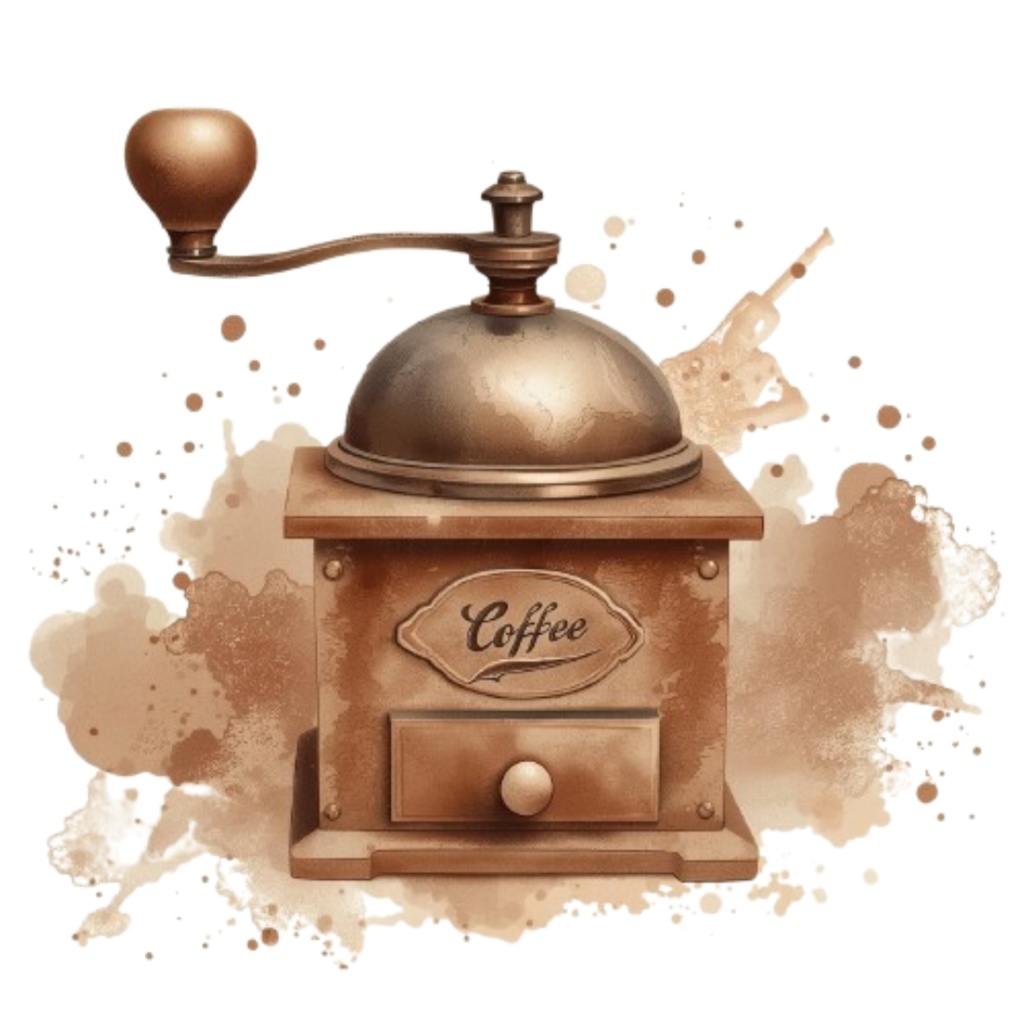 【モカ色カフェシリーズ】水彩アンティーク風クリップアート10点セット ¦ PNG背景透過