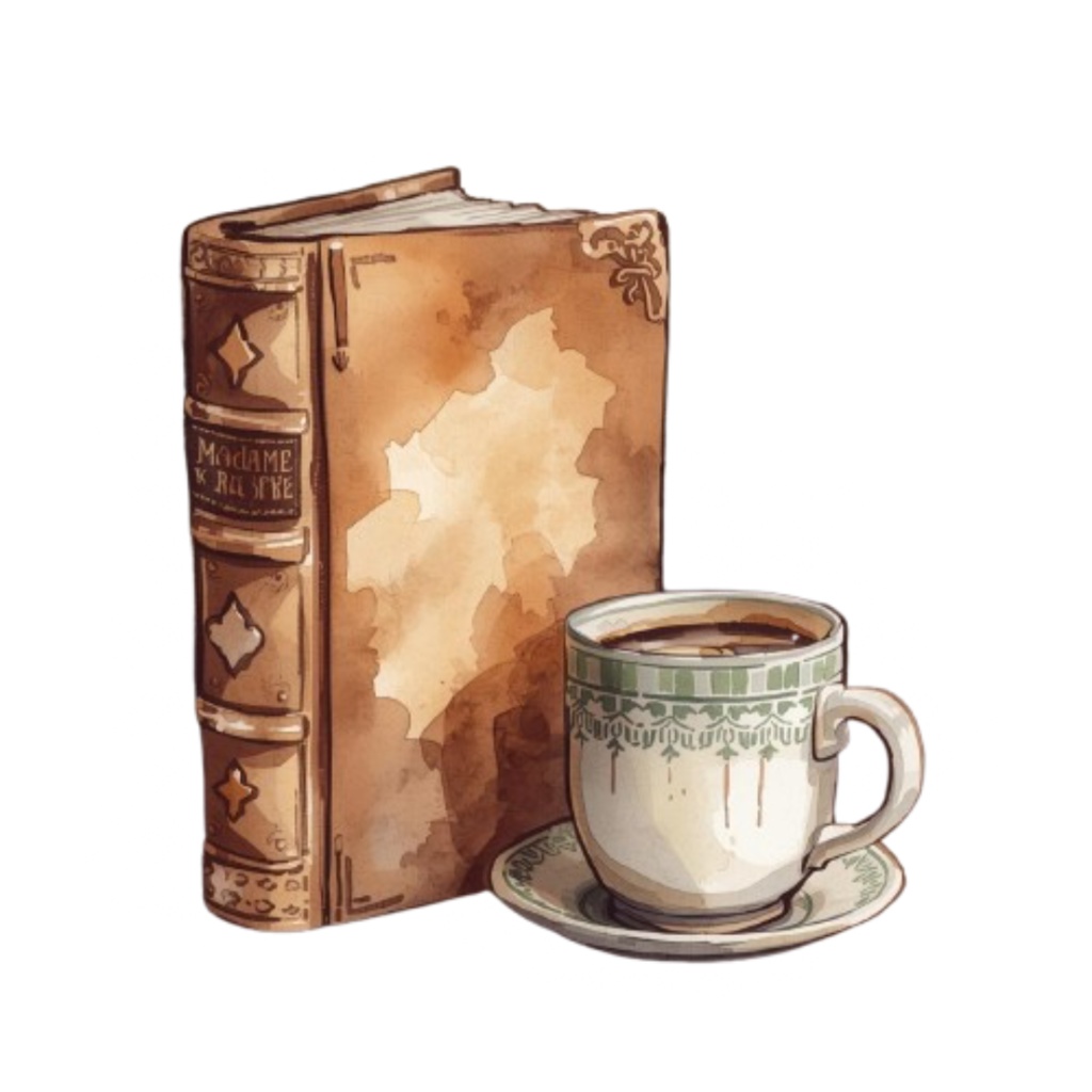 【モカ色カフェシリーズ】水彩アンティーク風クリップアート10点セット ¦ PNG背景透過