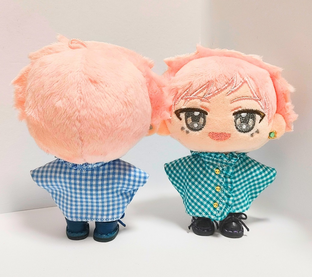 ギンガムチェックフリルトップス/10cmぬい/ぬい服