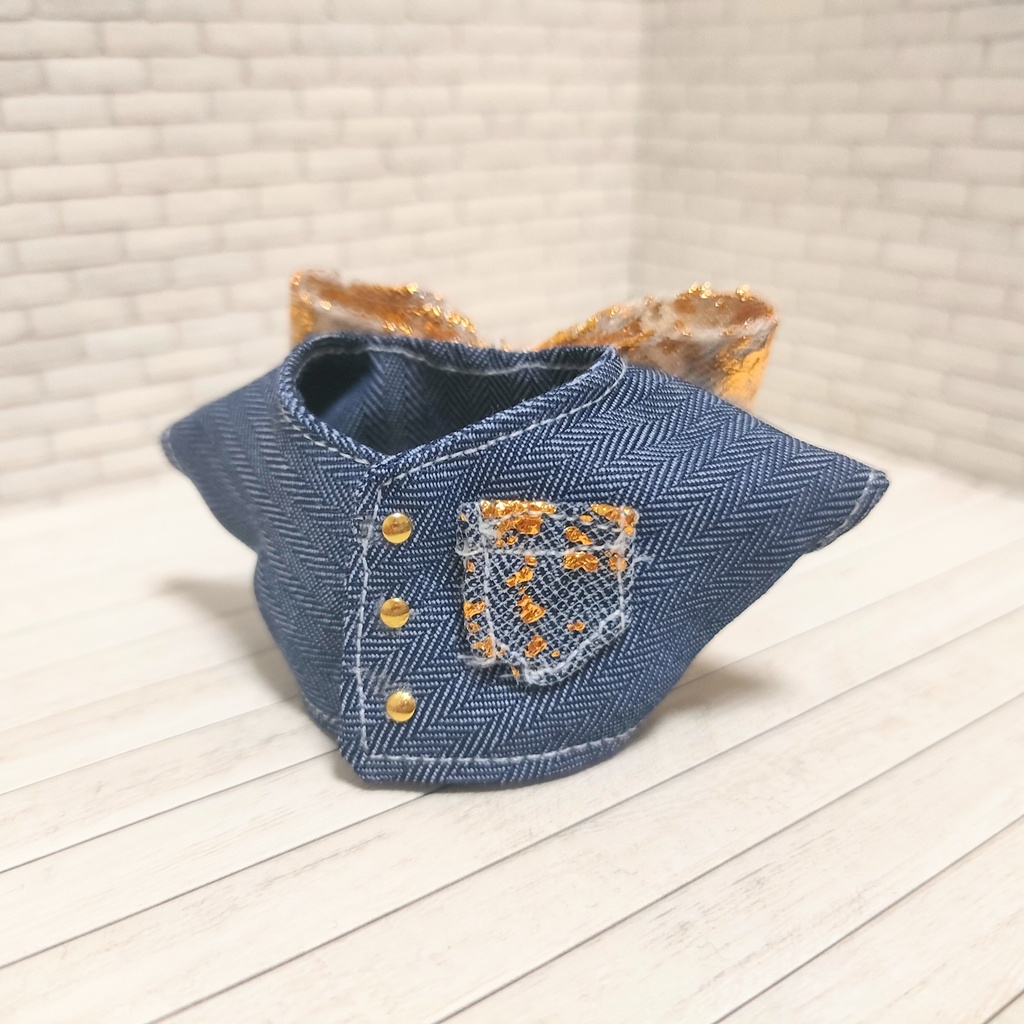 10cmぬい服ぬい用ぬいパル10cm ヘリンボーンジャケットバックリボン