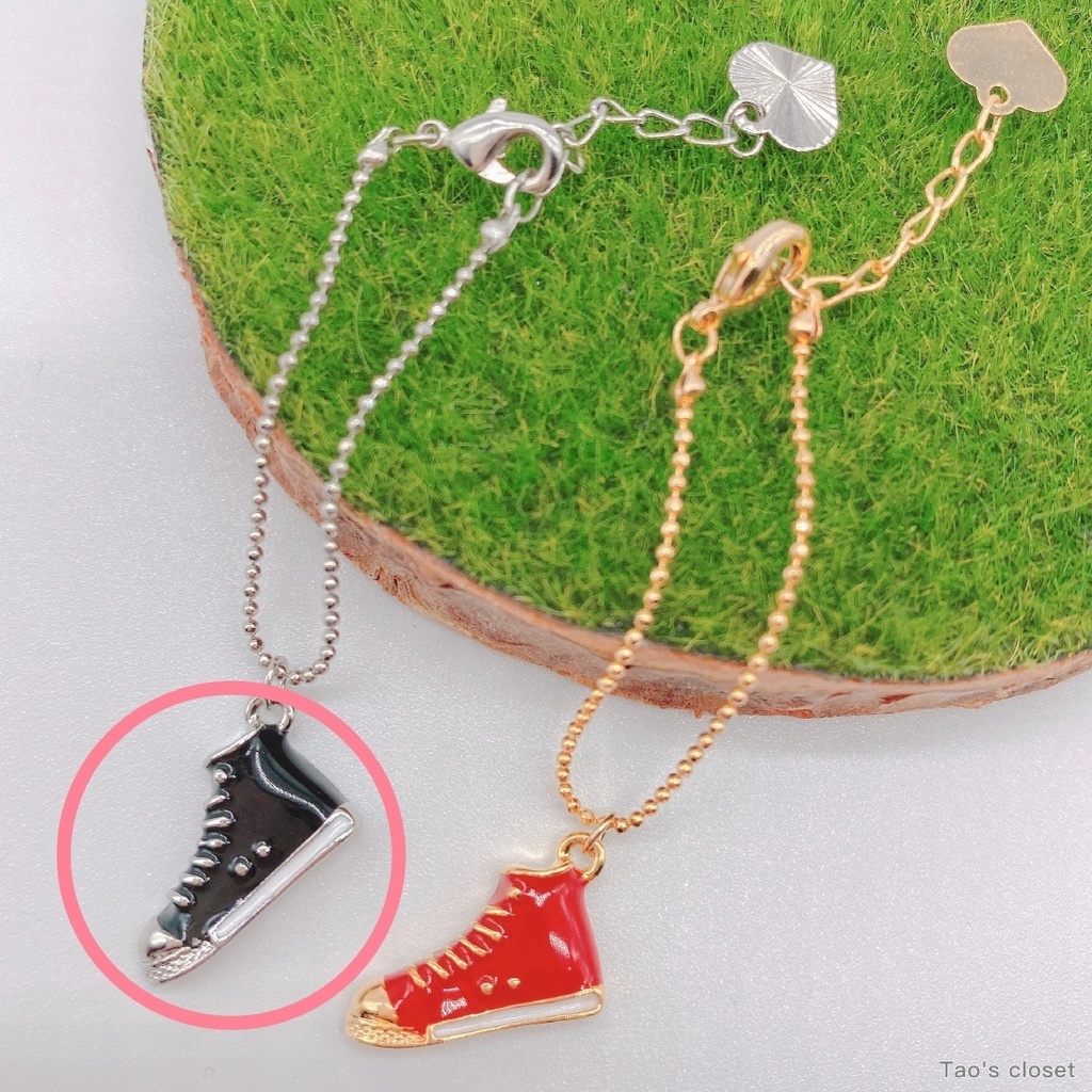 【ブラック/シルバー】10〜12cmぬい対応/ネックレス/ハイカットスニーカー