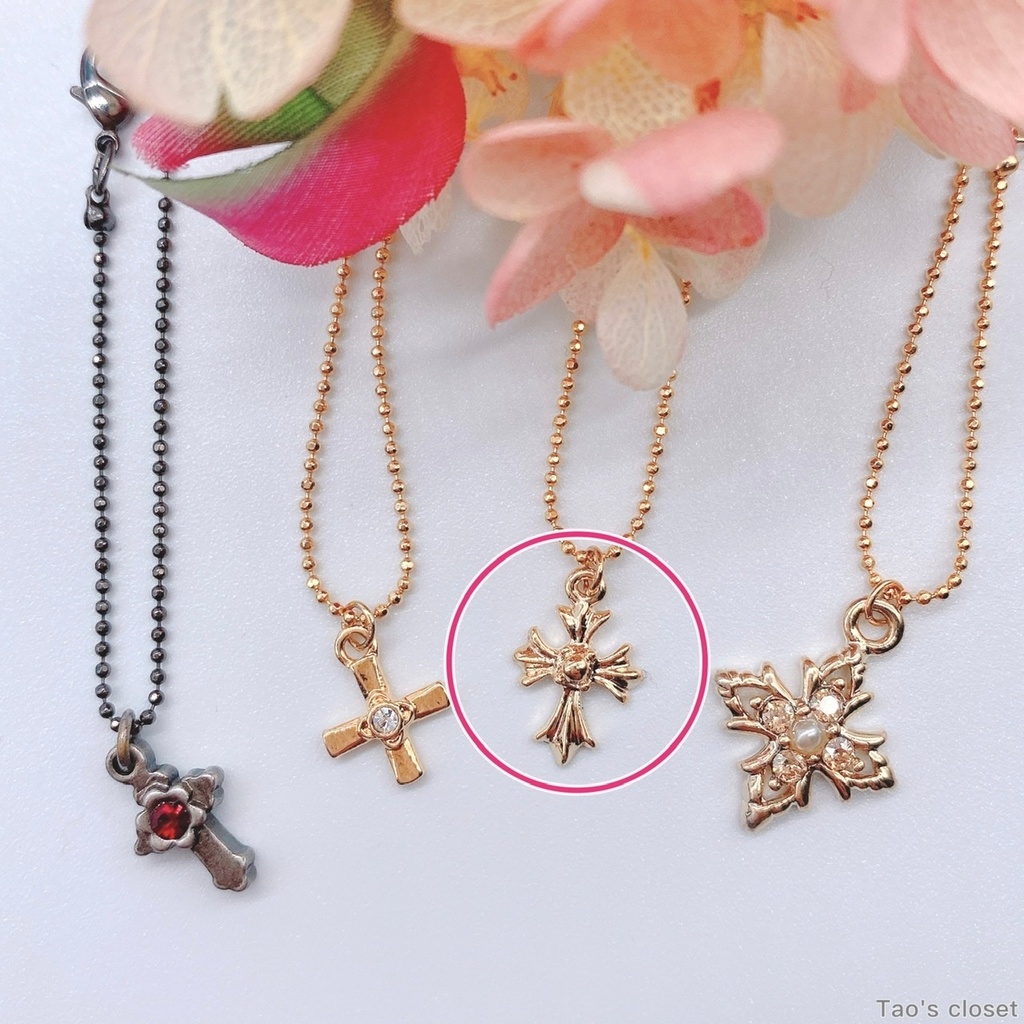 10〜12cmぬい対応/ネックレス/ゴシッククロス