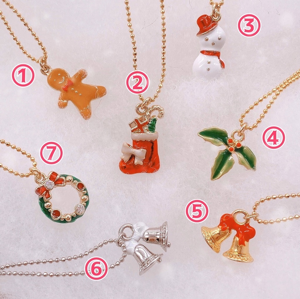 10〜12cmぬいサイズネックレス/クリスマスモチーフ