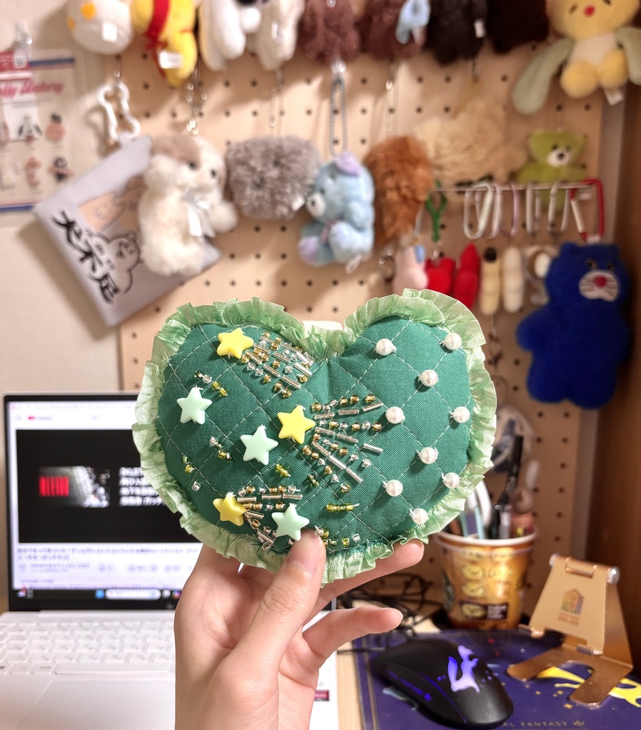 刺繍キーホルダー（みどり）