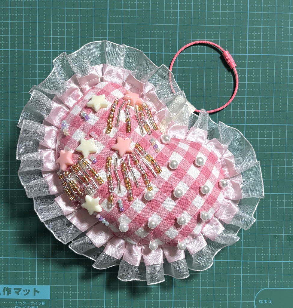 刺繍キーホルダー(ピンク)
