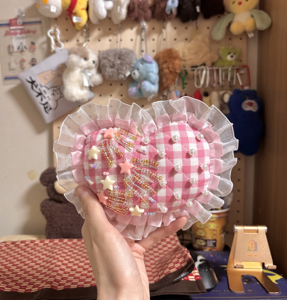 刺繍キーホルダー（ピンク）