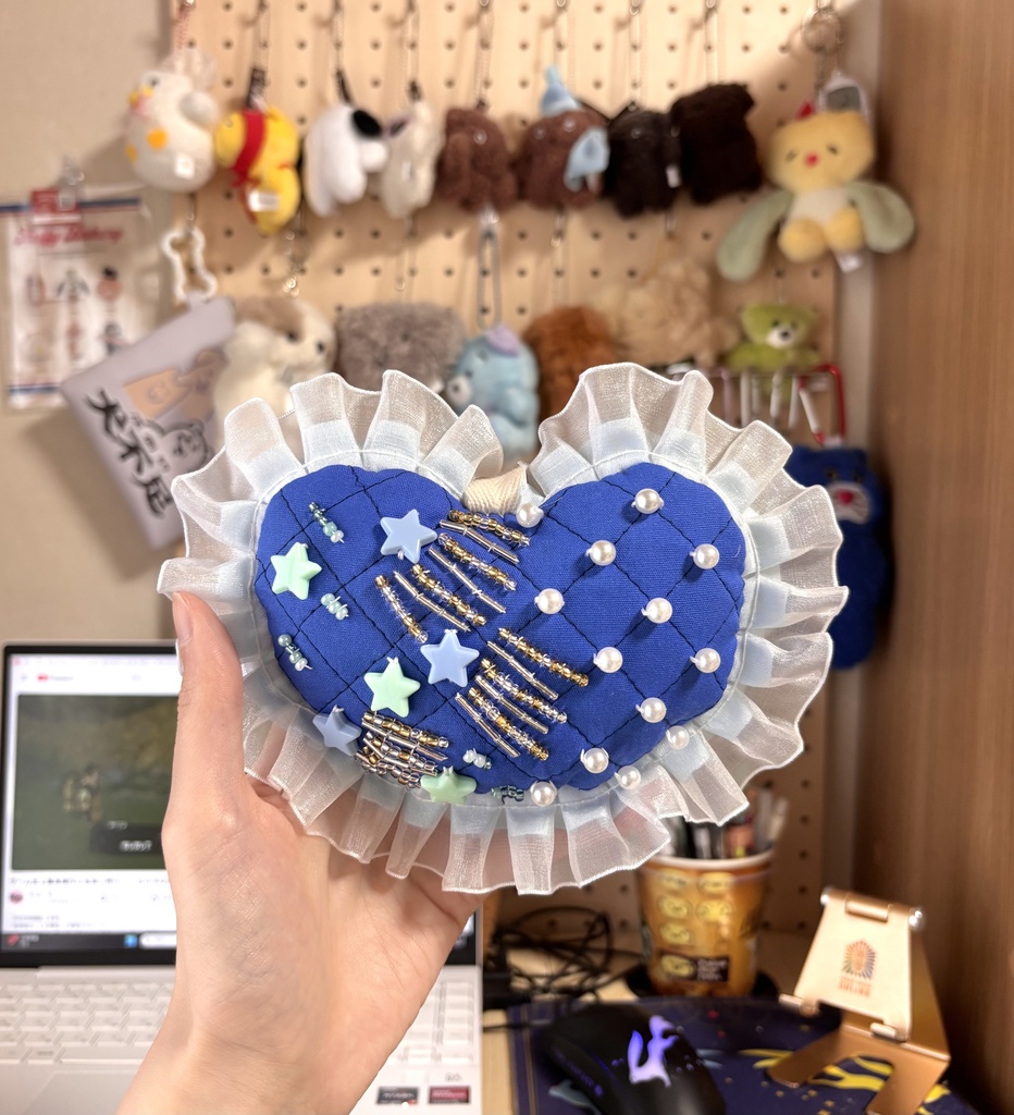刺繍キーホルダー（あお）