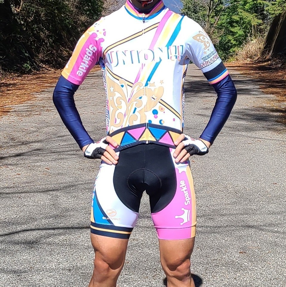 ヌーベルトリコロール風サイクルビブショーツ【つくマス】