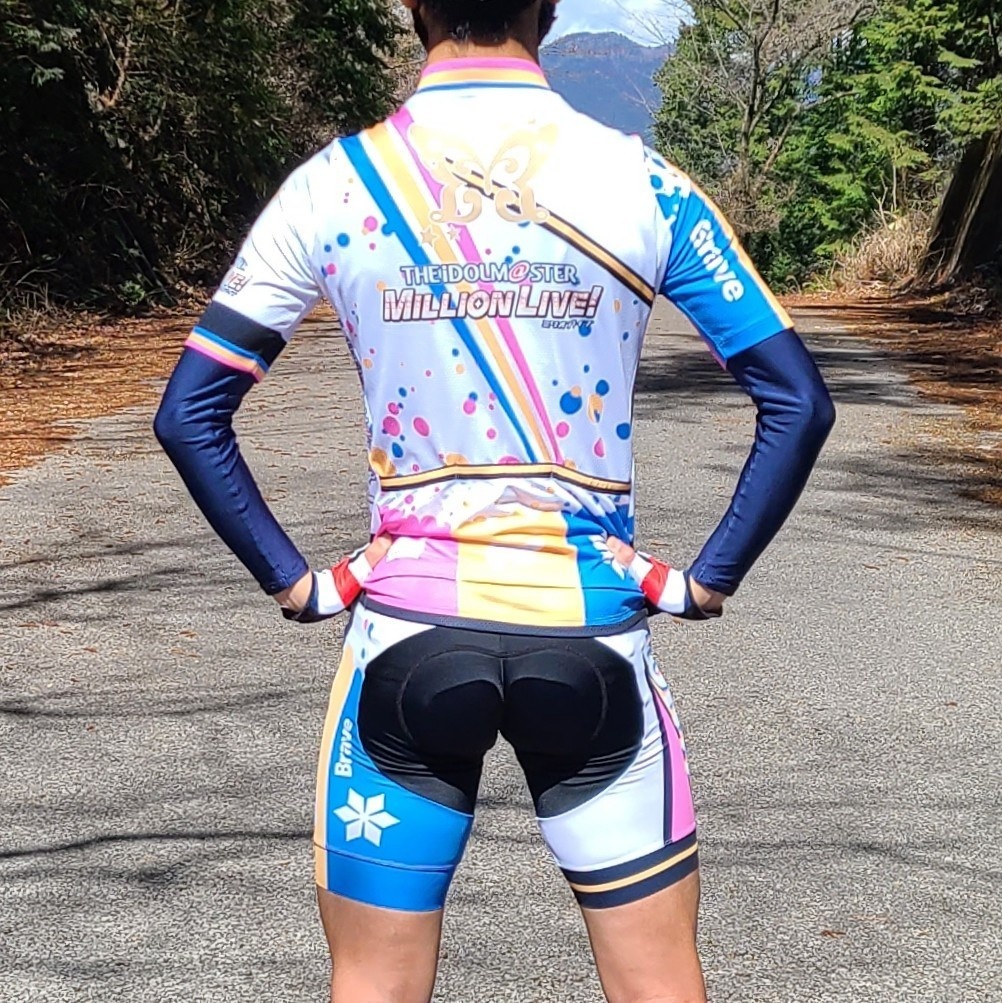 ヌーベルトリコロール風サイクルビブショーツ【つくマス】