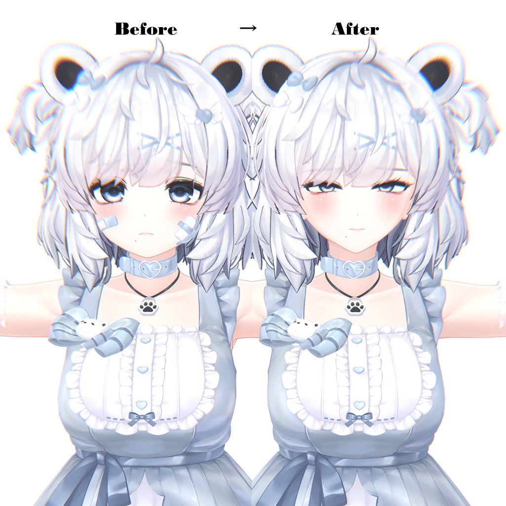୨୧ · ·くまりお姉さん計画 blendshape+Face-Body scale · · ୨୧