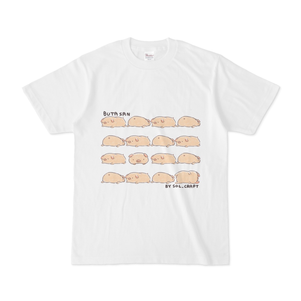 ぶたさんTシャツ 白シンプル