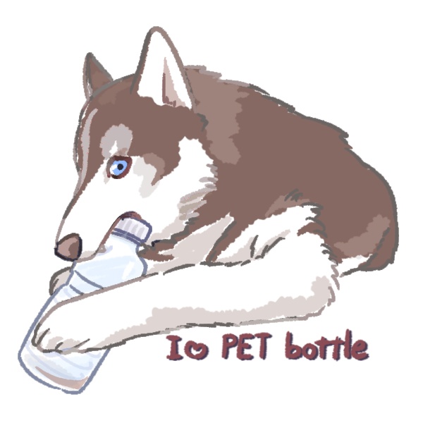 ハスキー缶バッジ 赤×白