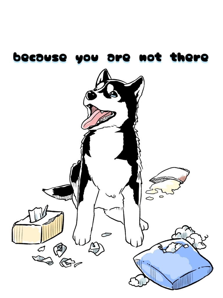 イタズラハスキーレディースTシャツ 黒×銀×赤