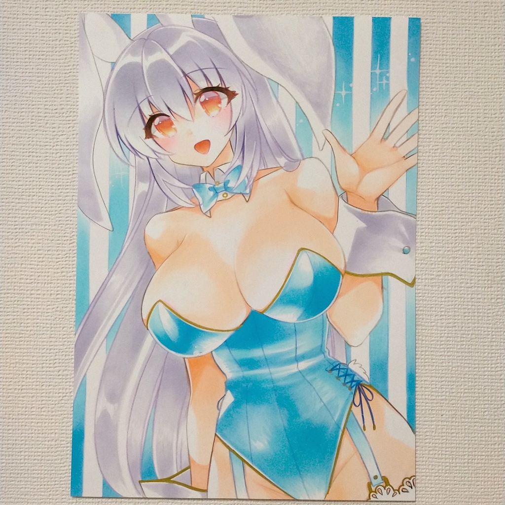 B5 手描きイラスト 東方Project 同人 直筆 原画 鈴仙・優曇華院・イナバ バニーガール 上質紙163