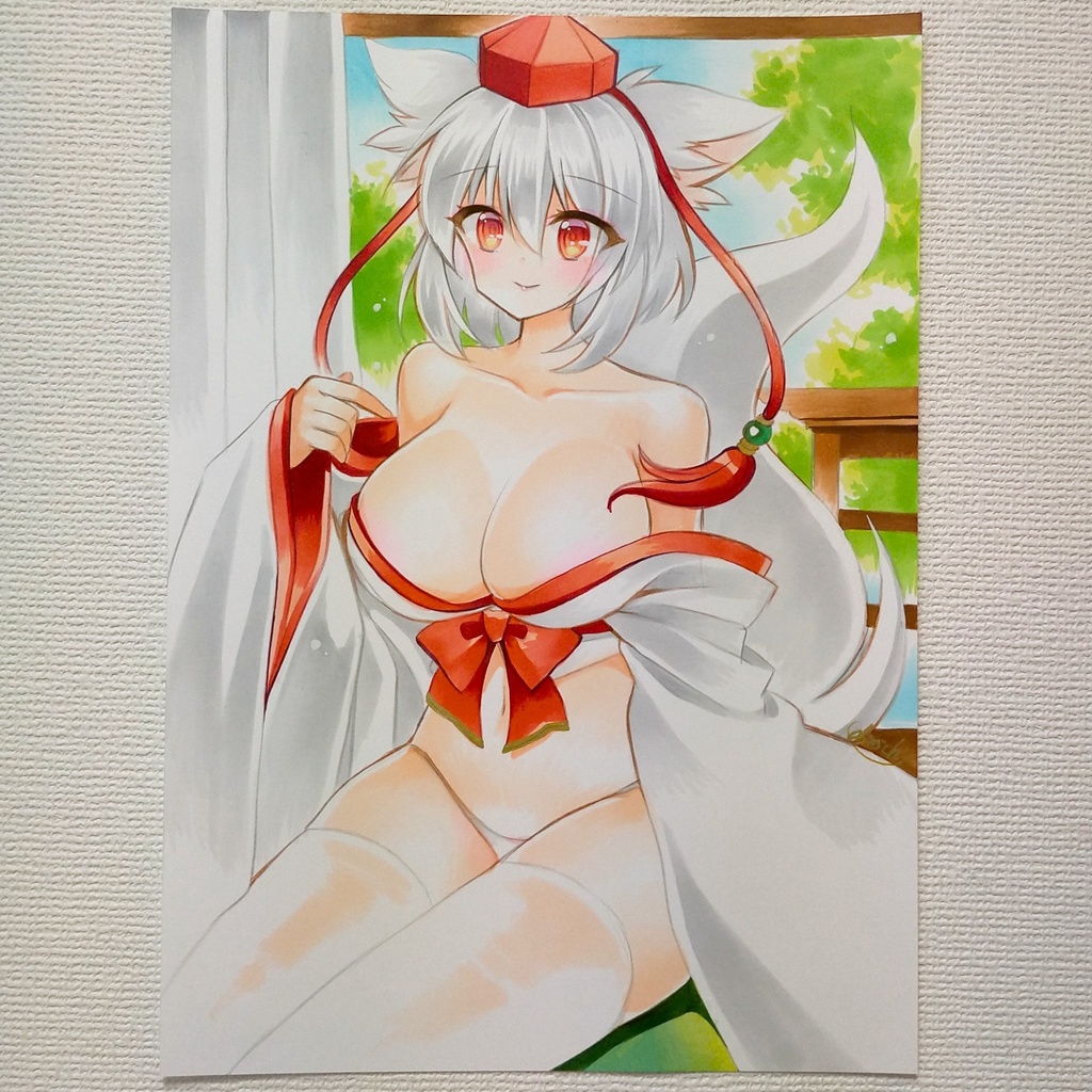 B5 手描きイラスト 東方Project 同人 直筆 原画 犬走椛 上質紙182