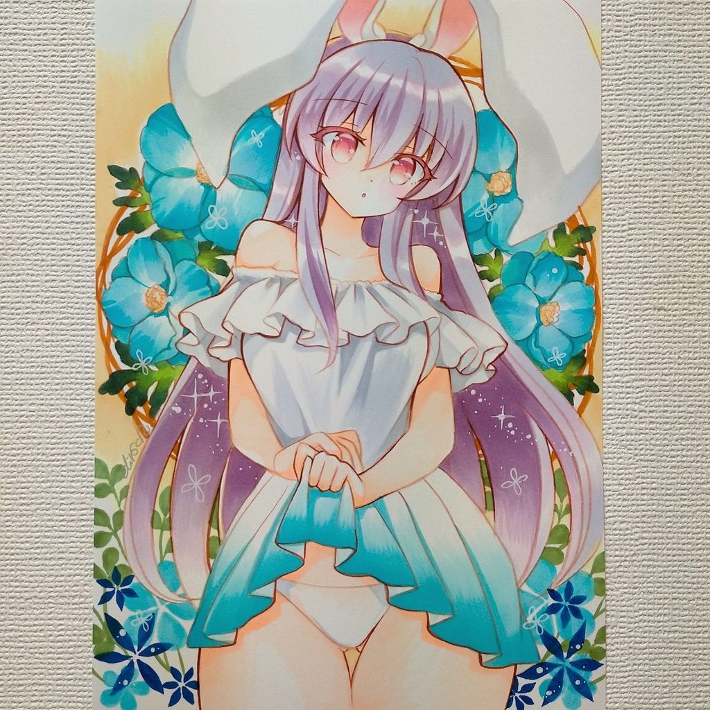 B5 東方project 手描きイラスト 同人 直筆 原画 上質紙129+ 鈴仙