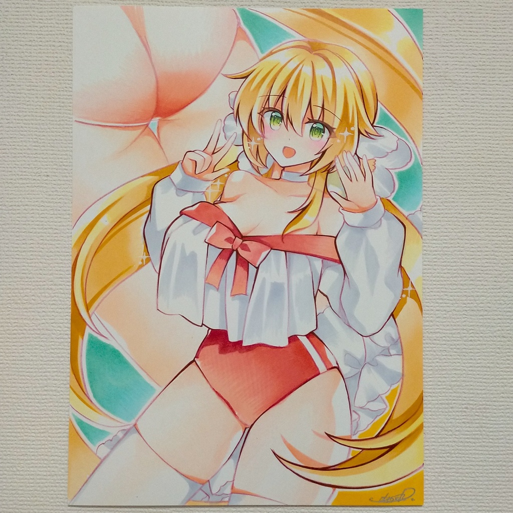 B5 オリジナル 手描きイラスト 創作 同人 直筆 原画 リィシェちゃん 上質紙102
