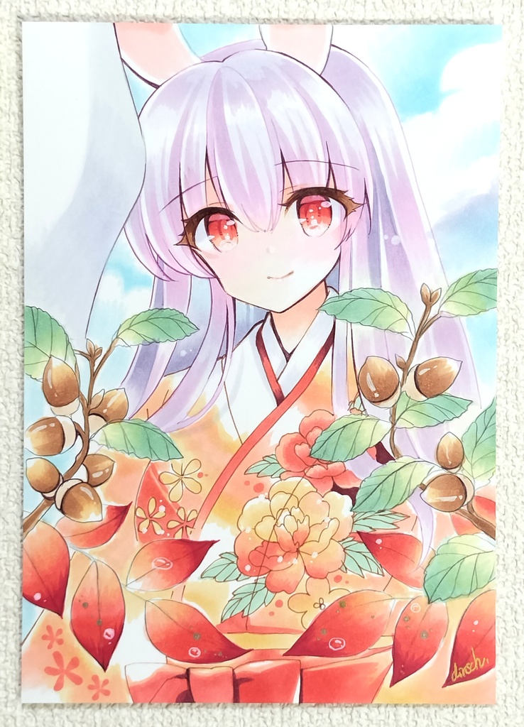 B5+A5サイズ2枚セット 手描きイラスト 同人 直筆 原画 上質紙1