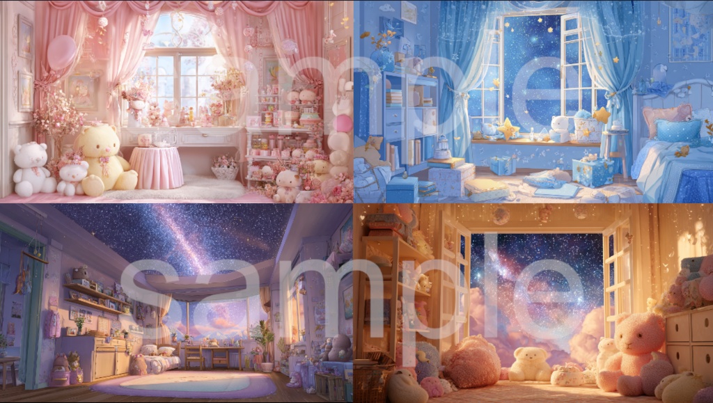 【雑談配信背景】雑談のかわいい背景や背景素材です。白くまさんコメント欄付き!