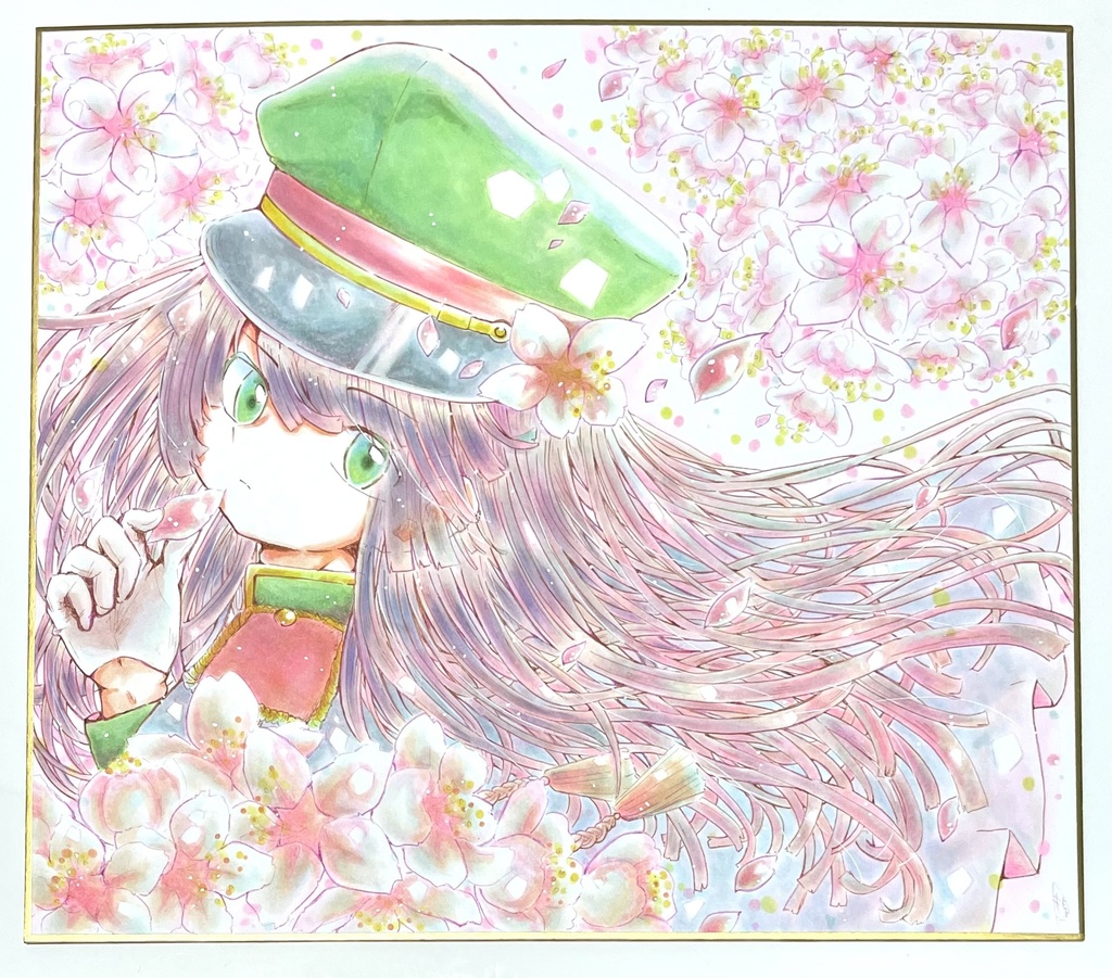 【大色紙】軍服と桜