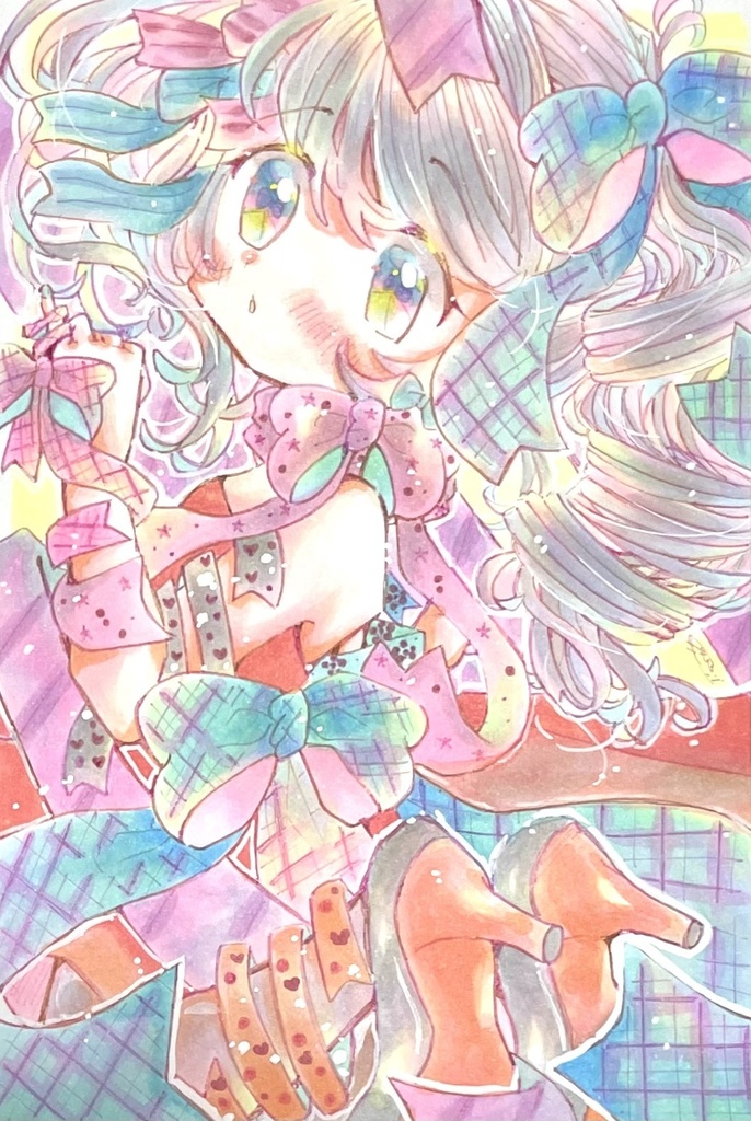 【ハガキサイズ】ジャンピングリボン！