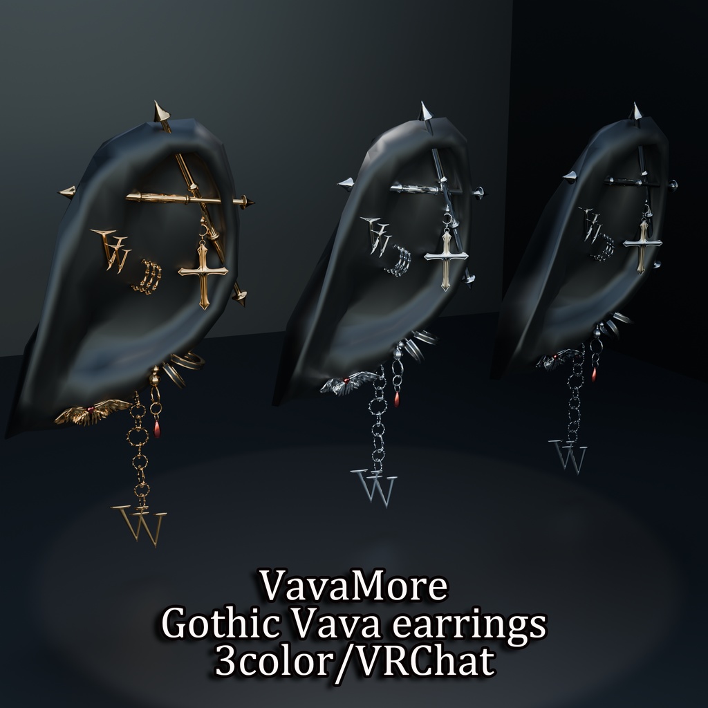 Gothicearring 3Color Set