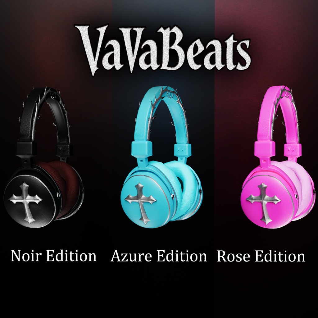ゴシック×2wayヘッドフォン「VavaBeats」3色セット