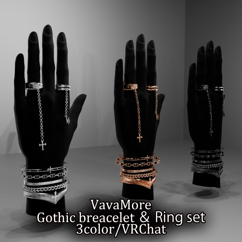 Gothic bracelet&Ring Set