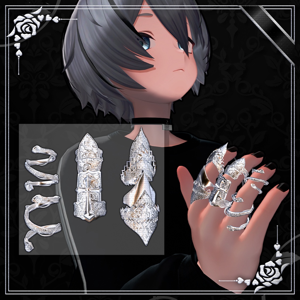 🛡️ Gothic Armor Ring Set - VavaMore 🛡️