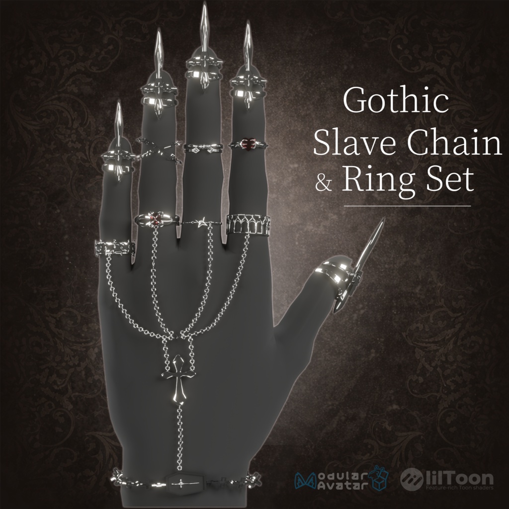 【新作】Gothic Slave Chain & Ring Set