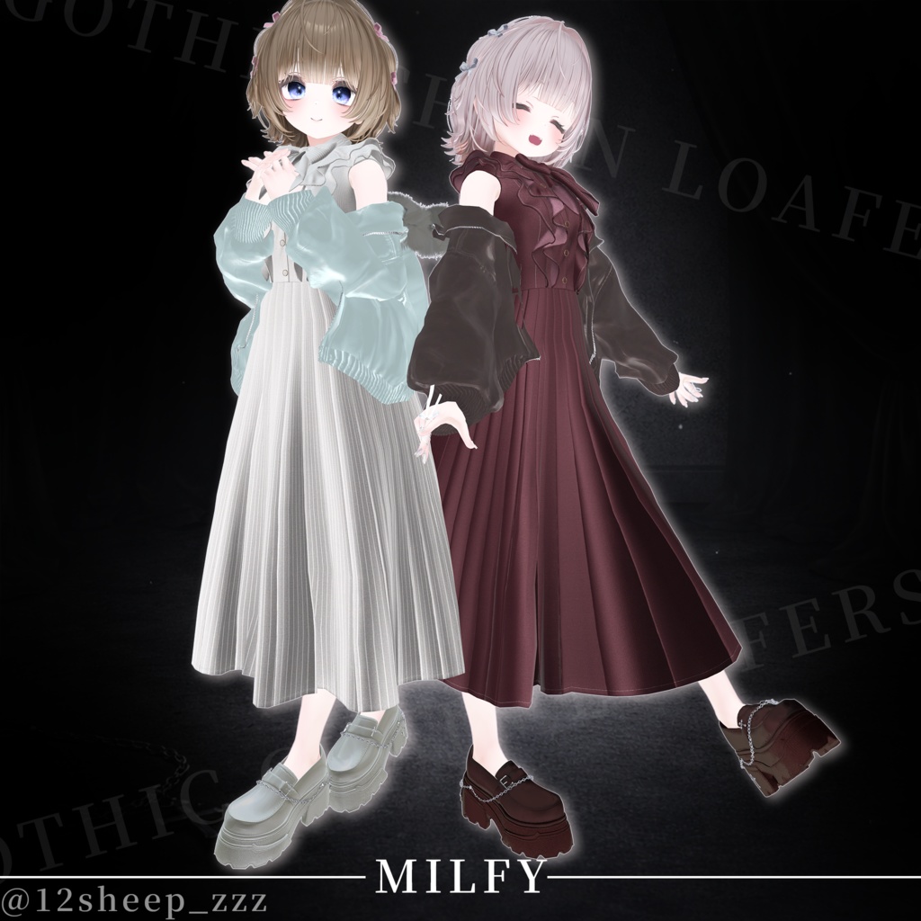 【発売SALE500円→フルパック一律300円】Gothic Chain Loafers