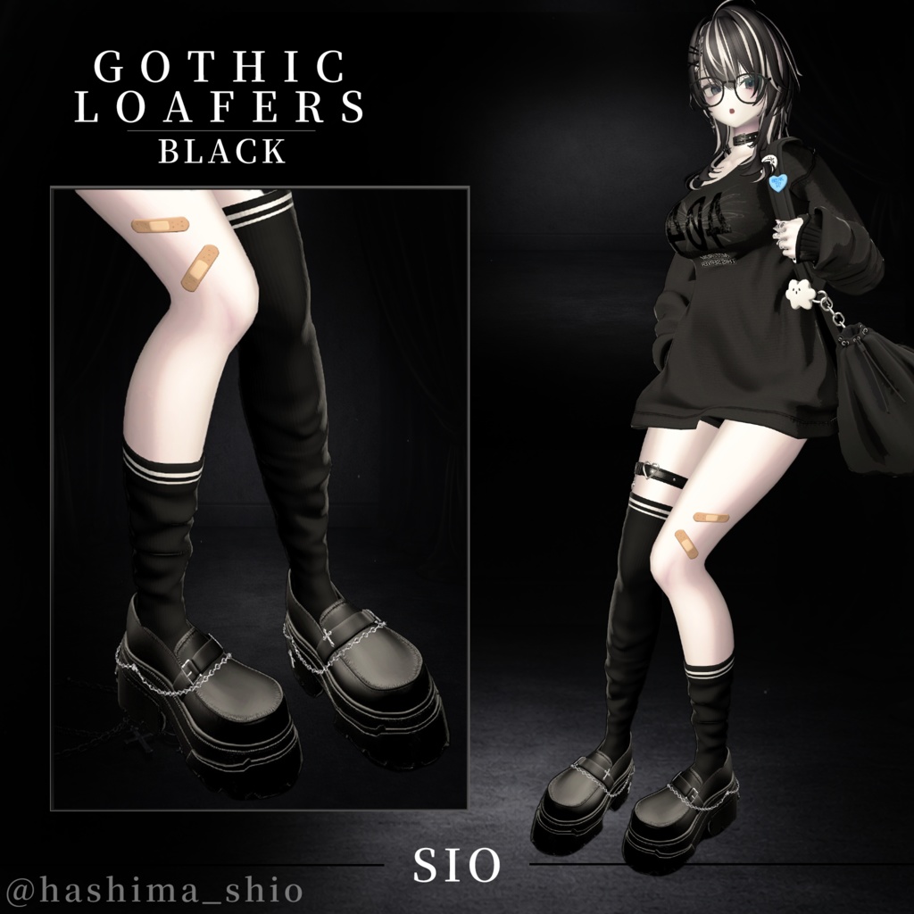 【発売SALE500円→フルパック一律300円】Gothic Chain Loafers