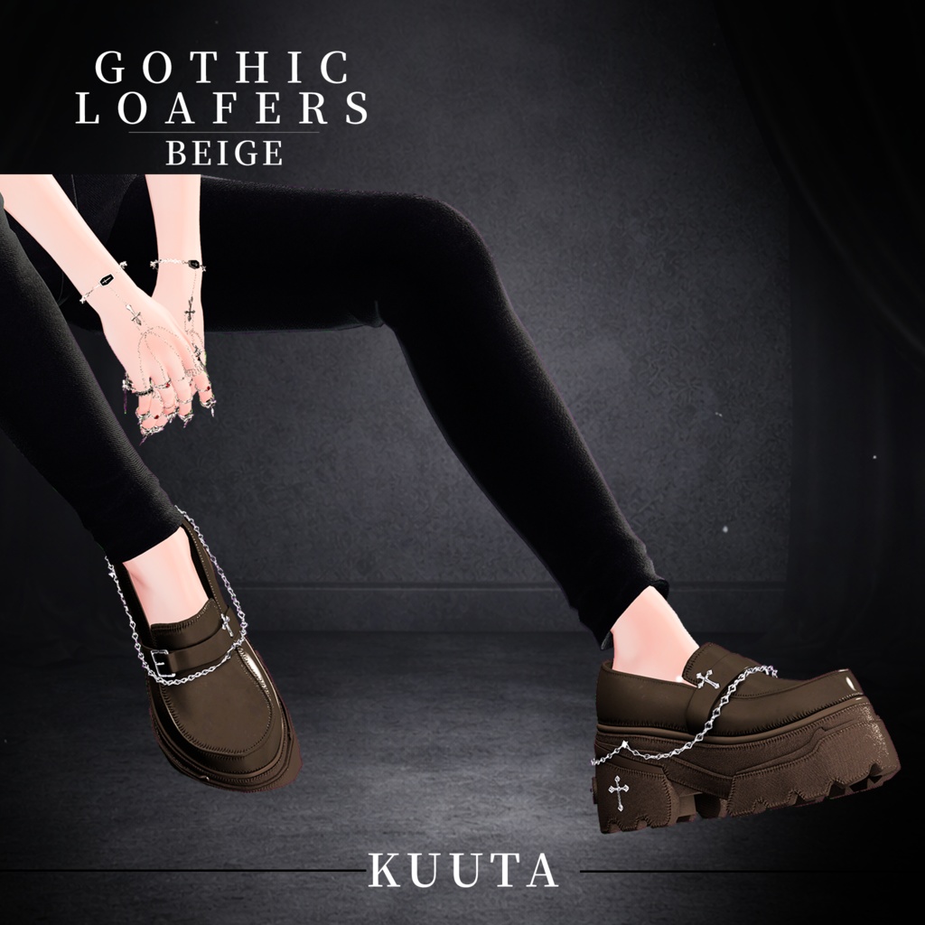 【発売SALE500円→フルパック一律300円】Gothic Chain Loafers