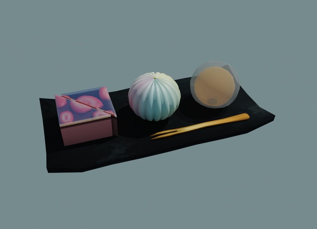 【3Dモデル/無料サンプル版有】和菓子セット(カスタム可能です☆)