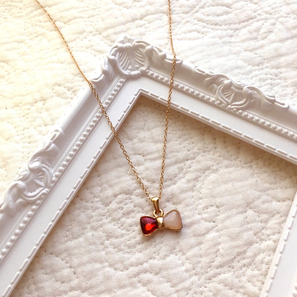 Despair ribbon necklace《RED×WHITE》