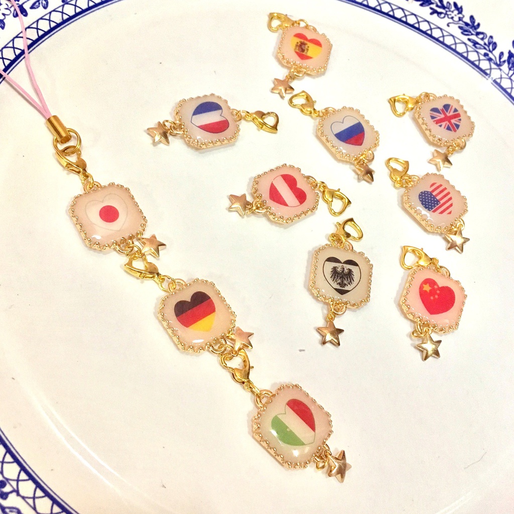 ハート国旗チャーム