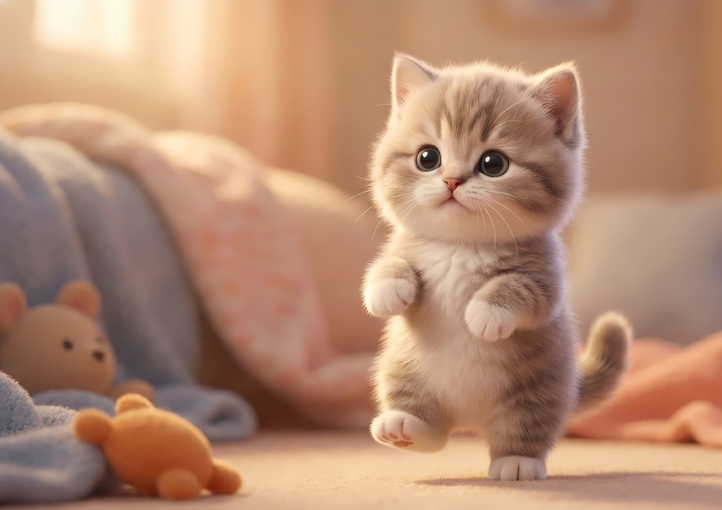 ちいさな勇気|立ち上がる子猫の癒しパズル