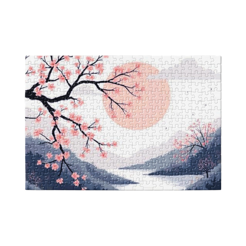 静かな川と桜 - 心を落ち着かせる禅パズル