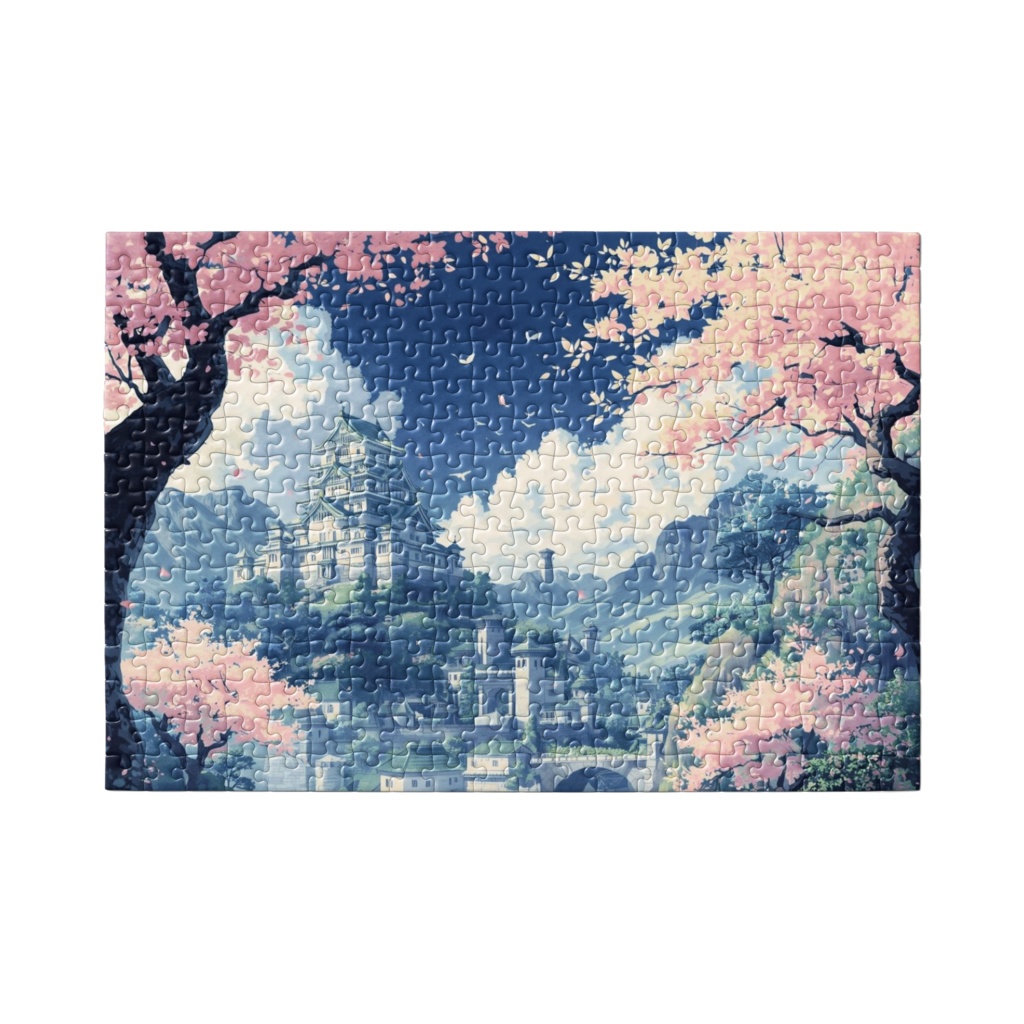 桜舞う天空の白城